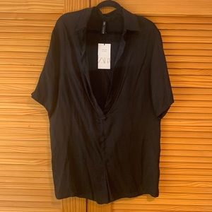 NWT Zara Oversized Shirt Romper